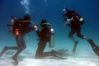 scuba diving certification class with students and teacher - A1 Scuba