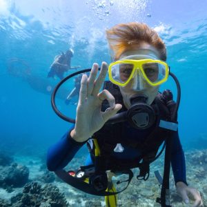 Female scuba diver